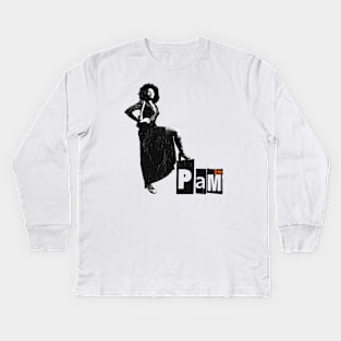 Retro PAM GRIER Kids Long Sleeve T-Shirt